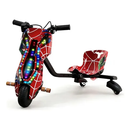 Triciclo Elétrico Drift Infantil 36v 250w Motor Brushless Bluetooth Luz Led Com Capacete E Joelheira Presente Para Menino E Menina