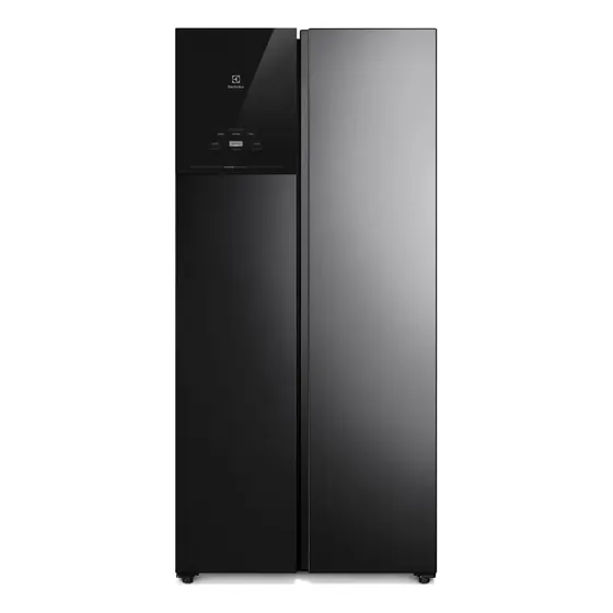 Geladeira Electrolux 431l Bivolt Sidebyside Black Inox Es40b Black