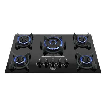Cooktop 5 Bocas Mesa De Vidro E Tripla Chama Itaplus