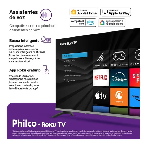 Smart Tv 40 Philco Roku Tv Hdr10 Dolby Áudio P40cra