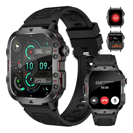Relógio Smartwatch Masculina Relógio Esportivo Inteligente FOXBOX Smart Watch Relógio Digital Militar Resistente Quedas Bateria 420mAh Chamadas Bluetooth Receber Mensagem Frequência Cardíaca Original