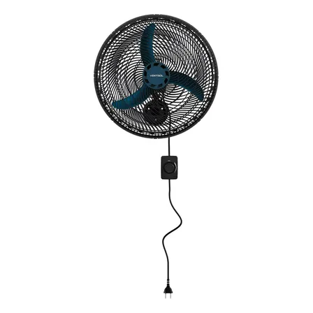 Ventilador De Parede Ventisol New Azul 3 Velocidades Estrutura Preto Diâmetro 50 Cm Material Das Pás Plástico 127 127v