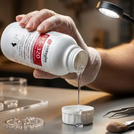 Cola Para Acrílico S320 Sinteglas 1l Profissional Secagem Ultrarrápida Transparente