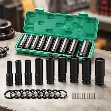 Jogo Chave Canhão Soquete Sextavada Longa 1/2 8-24mm Cr-mo Resistente 10pcs