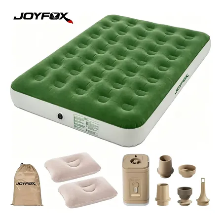 Colchão Inflável Casal Joyfox Série Forest C/ Bomba Elétrica, Luz, 2 Travesseiros E Bolsa