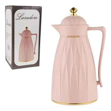 Garrafa Térmica De Café Laradore Chic - Rosa E Dourada 1l Rosa