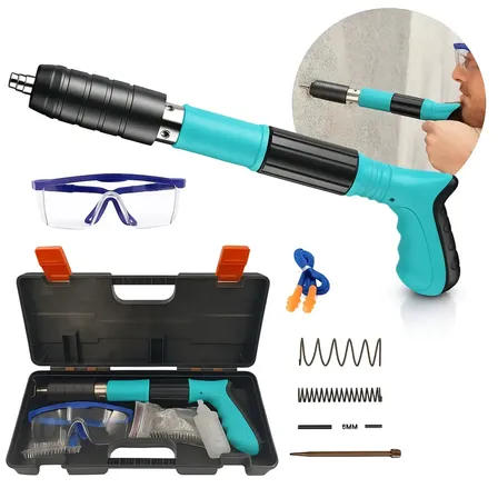 Pistola De Fixação Manual Espuma Viva Para Drywall E Concreto Com Óculos E Luva