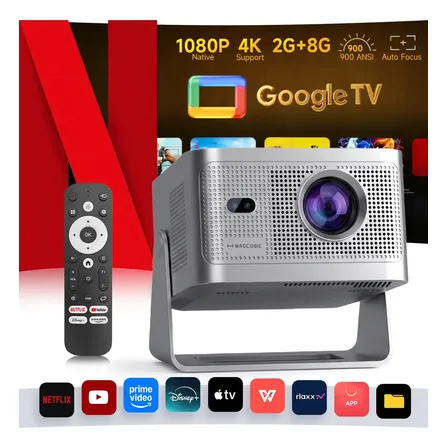Projetor Magcubic HY350GT Full HD 1080p, com Google TV, 900 ANSI e Wi-Fi