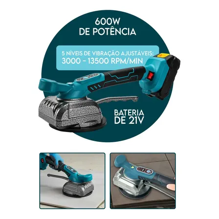 Máquina De Assentar Piso Mackie Com Ventosa De 80kg Para Porcelanato E Cerâmica
