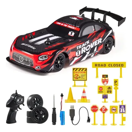 Carro de Drift Rc Brincamundo em Escala 1:24 Carro de Controle Remoto 4x4 Para Crianças e adultos Veículo de Corrida de Alta Velocidade de 20 km/h com 2 Baterias