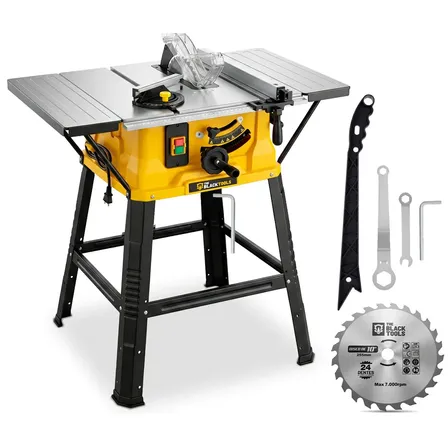 Serra Circular De Mesa C/ Bancada 10pol 1800w Ajuste 45° Com Disco Tbbt04 The Black Tools
