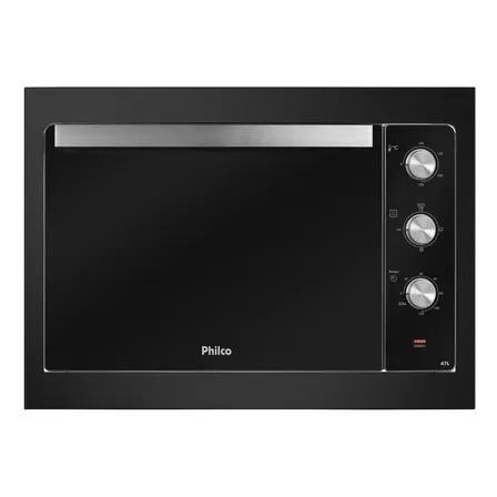 Forno Elétrico De Embutir Philco 47l, 2 Resistências, Multifunções, Preto Pfe47a 127v