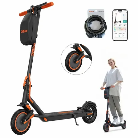 Patinete Elétrico 350w Com Trava Digital E Suspensão Reforçada - Laranja - Velocidade Máxima De 25km/h - 30km De Autonomia E Rodas 8.5 Polegadas - Mobilidade Urbana Segura E Estilo