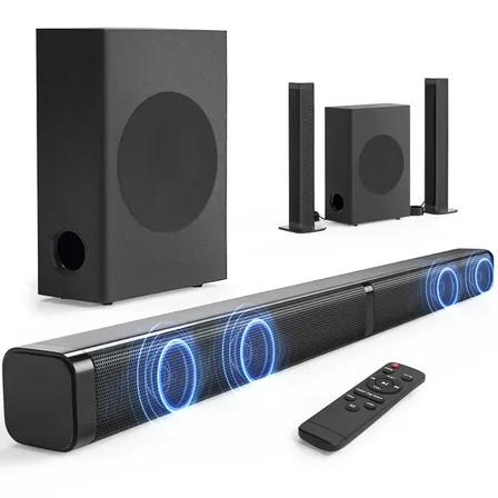 Caixa De Som Soundbar 200w Home Theater Tv Sound Bar Com Subwoofer Bluetooth Som Cinema, Com Hdmi Arc, Óptico, Aux E Coaxial Preto 127/220v 20hz-18khz