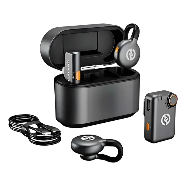 Microfone Hollyland Lark M2s Combo Duplo P 2 Pessoas Usb-c Preto