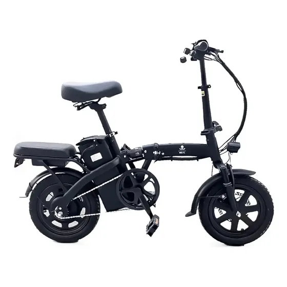 Bicicleta Elétrica Bike Dobrável 350w Bateria 48v Ate 32km Preto