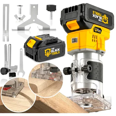 Tupia Manual Laminadora Elétrica A Bateria 4ah 21v 35000rpm 6 Velocidades Bivolt Fresa Madeira Twt21a The Black Tools