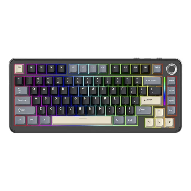 Teclado Sem Fio Gamer Mecânico Bluetooth Free Wolf F75 Star Black