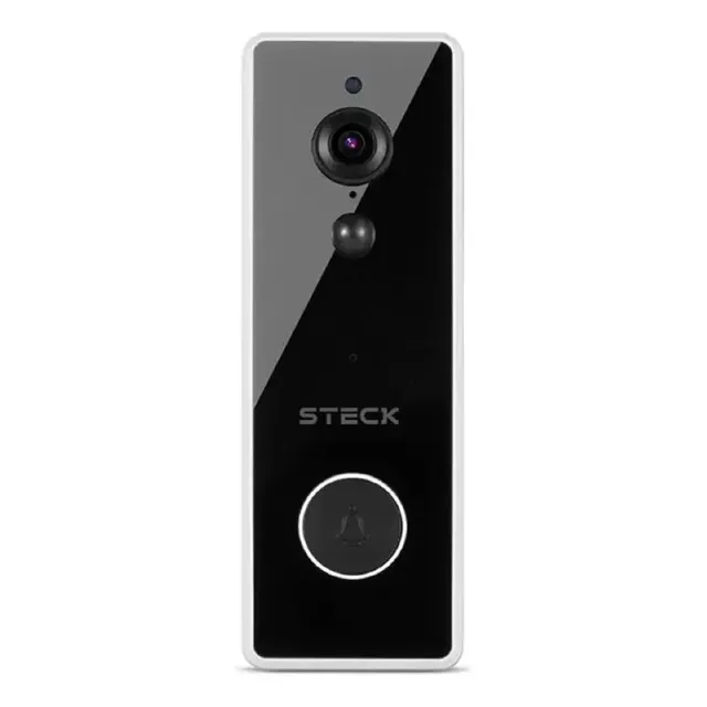 Porteiro Inteligente Com Campainha, Ambiente Conectado Steck Preto/branco 127v