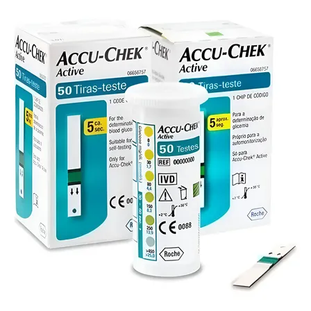 Kit 2x50 Accu-chek Active (100 Tiras Reagentes) Promoção