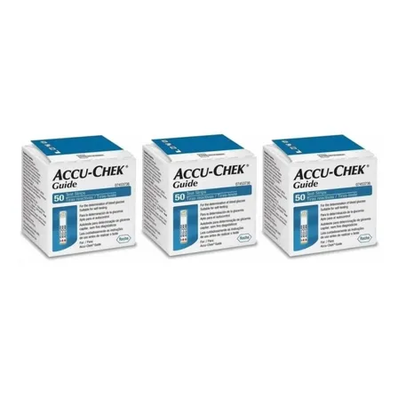 Kit 3x50 Accu-chek Guide (150 Tiras Reagentes) Promoção