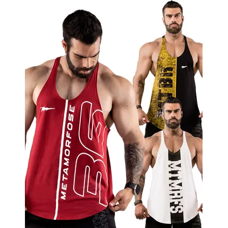 Kit 3 Regatas Cavadas Algodão Top1 Metamorfose Brasil
