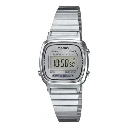 Relógio Feminino Casio Vintage Mini Ícone Retrô Prata