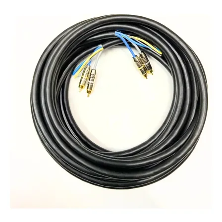 Cabo Rack Movel 5 Vias 3 Mt 100% Cobre Com 4 Plug Rca