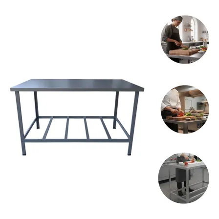 Mesa Serviço Bancada P/ Confeitaria Reforçada 150x70 Inox