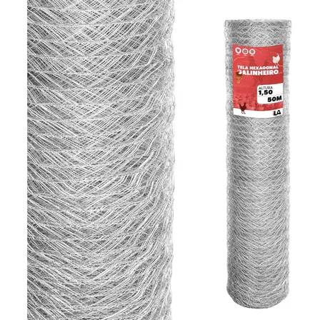 Tela Galinheiro 1,50m Altura Fio 23 (0,64mm) Rolo C/50 Mts