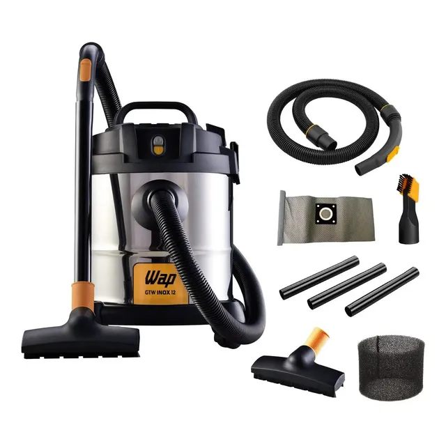 Aspirador De Pó E Água 1400w 12 Litros Gtw Inox 12 Wap Prateado 110v