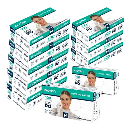 Luva Latex C/pó Kit Com 1000 Kit 10cx