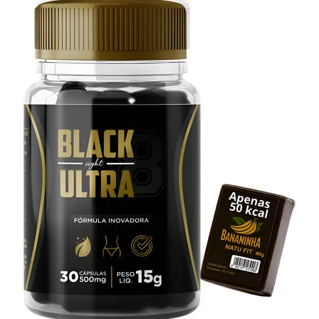 Black Ultra Inibe One Cápsulas Detox Emagrecedor Turbo Ervas
