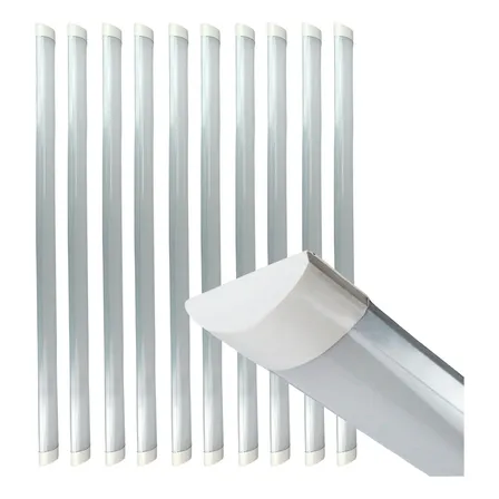 Kit 10 Luminária Linear Led Slim Branco Frio 120cm 80w