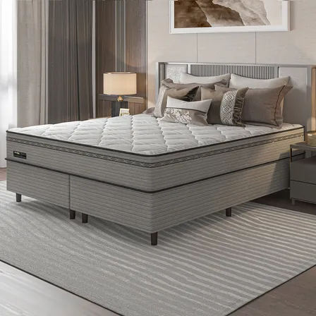 Cama Box King Size + Colchão M. Umaflex (193x203x68cm) Cinza