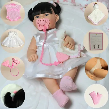 Boneca Bebê Reborn Mia Realista Vinil Premium Day Luna