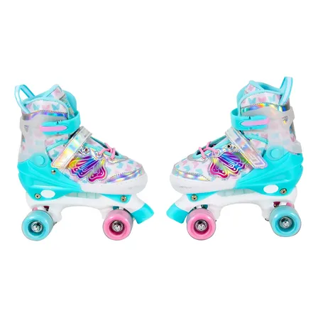 Patins Borboleta Infantil 4 Rodas+ Kit Proteção