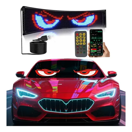 Tela Led Flexível Olhos De Led Caminhão Carro 37x09cm I Pcs