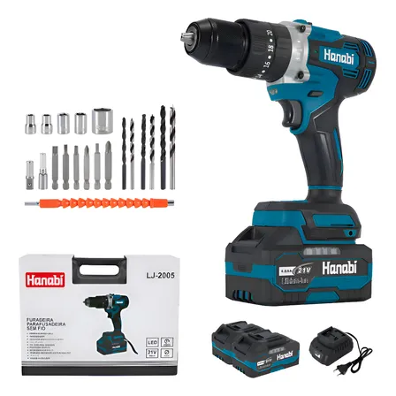 Parafusadeira Furadeira Impacto Brushless 4ah 21v 13mm 80nm