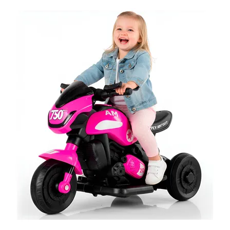 Moto Elétrica Triciclo Infantil Recarregável 6v Cor Rosa