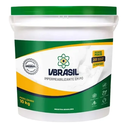 Impermeabilizante Vbrasil Em Pó 10kg - P/ Cimento Argamassa