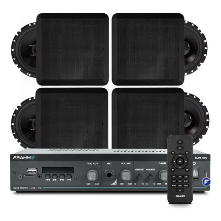 Kit Som Ambiente Teto Embutir Bluetooth + 4 Arandelas Jbl