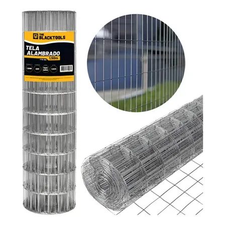 Tela Alambrado Soldada 1,5m X 25m Fio 1,6mm Galvanizada