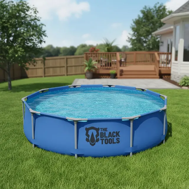 Piscina Redonda Estrutural Plástico 6500 Litros 3.60m Azul Lisa