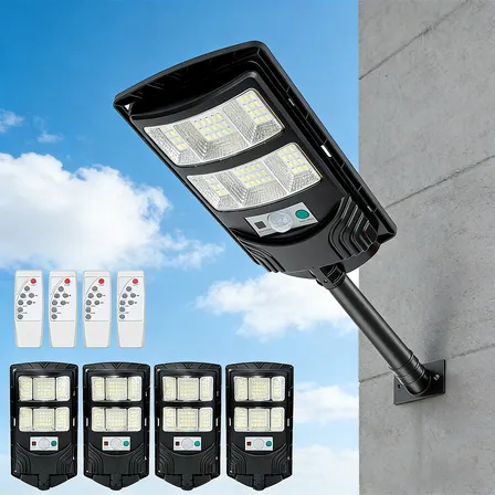 Kit 4 Luminária Solar Externa 300w Potente