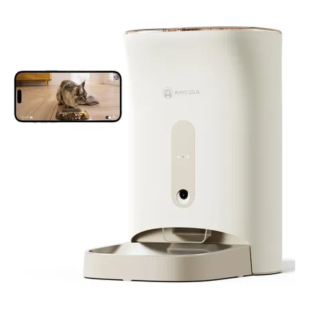 Comedouro Automático Ração Pet Com Vídeo Amicura F1pro 4.5l