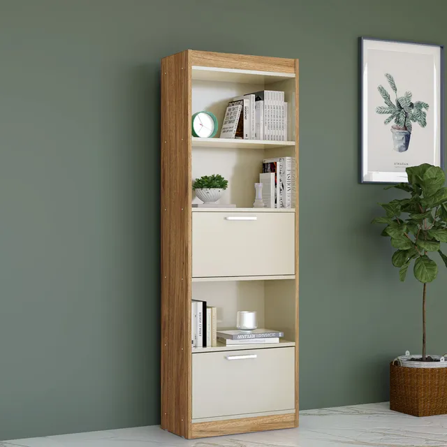 Organizador Multiuso Vertical 5 Prateleiras 2 Portas Livros