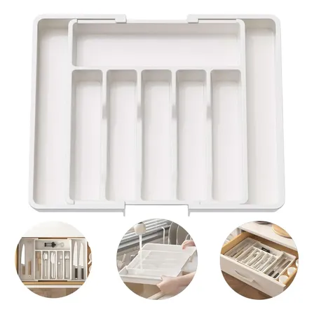 Organizador De Talheres Cozinha C/ Extensor-8 Compartimentos