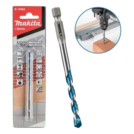 Broca Multimaterial Makita E-14984 Ø 6mm X 100mm Sextavado