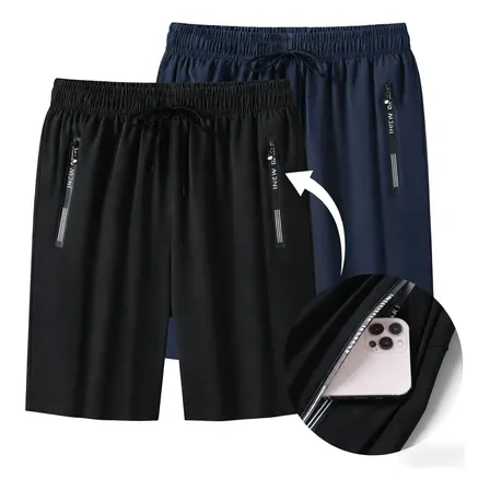Kit 2 Bermudas Esportivas Masculinas Com Bolso Zíper